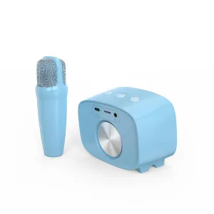 myFirst Voice 2 stemmeoptager til børn med blå bærbar højttaler og matchende håndholdt mikrofon