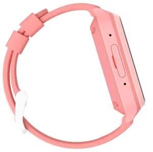 myFirst Fone M1 rosa smartklokke for barn med silikonrem og sidekontroll på hvit bakgrunn