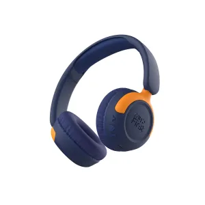 myFirst CareBuds Max bērnu virs-auss austiņas zilā un oranžā krāsā ar polsterētiem ausu spilventiņiem