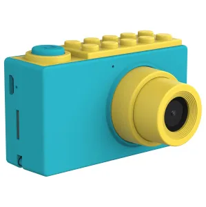 Appareil photo pour enfants myFirst Camera 2 en bleu et jaune, avec objectif saillant et boutons de commande