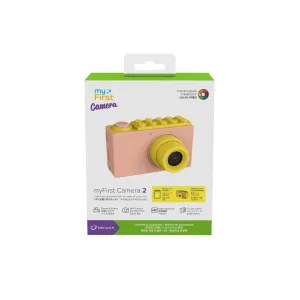 Boîte de vente au détail myFirst Camera 2, appareil photo pour enfants 8 MP, avec illustration d’un appareil photo rose, icônes Full HD et de boîtier étanche