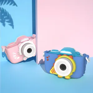 Appareils photo numériques myFirst Camera 3 adaptés aux enfants, en rose et bleu, avec objectifs ludiques et passants pour dragonne