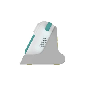 Appareil photo instantané myFirst Camera Insta Wi bleu sarcelle et blanc pour enfants, présenté de côté sur un support gris