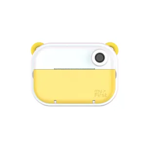 Appareil photo pour enfants myFirst Insta Wi en jaune et blanc avec objectif frontal et design ludique à oreilles de chat