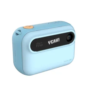 Appareil photo instantané bleu myFirst Insta 20 pour enfants avec écran, objectif rond et boutons sur le dessus