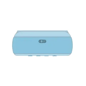 myFirst Camera Insta 20 en bleu, vue latérale de l’appareil photo à impression instantanée pour enfants sur fond blanc