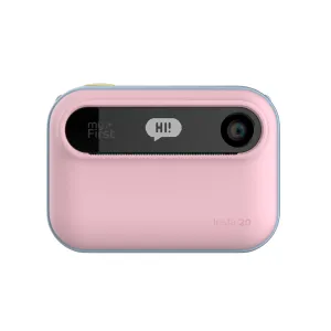 Appareil photo à impression instantanée pour enfants myFirst Insta 20 rose avec objectif avant et motif « HI! »