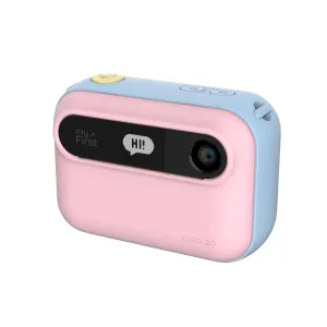 Appareil photo à impression instantanée pour enfants myFirst Insta 20 en rose et bleu, avec écran, objectif et boucle pour dragonne