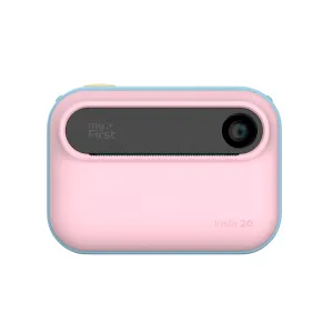 Appareil photo à impression instantanée pour enfants myFirst Insta 20 en rose et bleu, avec objectif avant et logo myFirst
