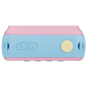 Appareil photo à impression instantanée pour enfants myFirst Camera Insta 20 en rose pastel et bleu, avec poignées latérales et boutons frontaux