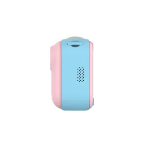 Appareil photo à impression instantanée myFirst Camera Insta 20 pour enfants, en bleu pastel et rose, vue de face sur fond blanc