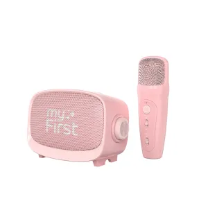 myFirst Voice 2 rosa högtalare och handhållet mikrofonset med volym- och ekokontroller