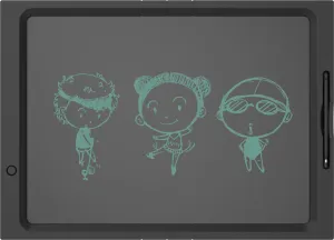 myFirst Sketch Board Pro papperslös ritplatta med pekpenna och tecknad skiss på svart LCD-skärm