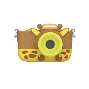 Appareil photo pour enfants myFirst Camera 3 avec design sur le thème de la girafe, grand objectif frontal et passants pour dragonne