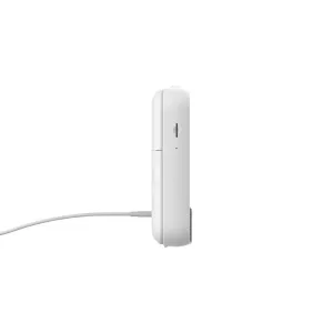 myFirst Frame Clario sidovy med ansluten kabel på vit bakgrund, som visar ramens rundade kant