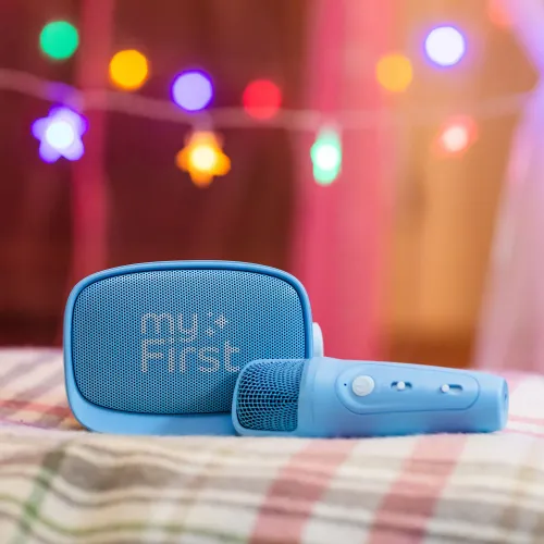 myFirst Voice 2 blå stemmeoptager til børn med håndholdt mikrofon og matchende højttaler