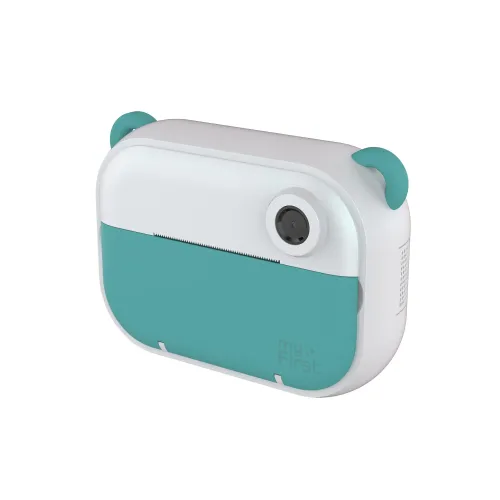 Appareil photo pour enfants myFirst Camera Insta Wi bleu sarcelle avec impression thermique, design compact arrondi blanc et bleu sarcelle