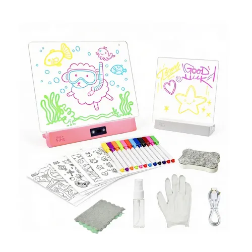 myFirst Sketch Clear Kit med genomskinliga upplysta ritplattor, pennor, mallar och rengöringstillbehör